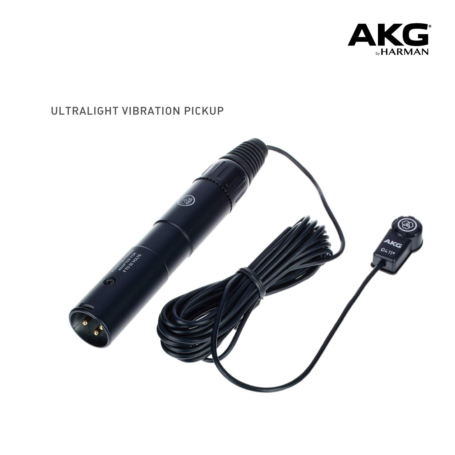 AKG Pro Audio C411 PP High-Performance Miniature Condenser Vibration Pickup for Stringed Instruments with MPAV Standard XLR Conn